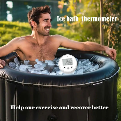 1pc Ice Bath thermometer Cold Plunge IPX7 waterproof multifunction ice bath with countdown exercise timer clock alarm high accur