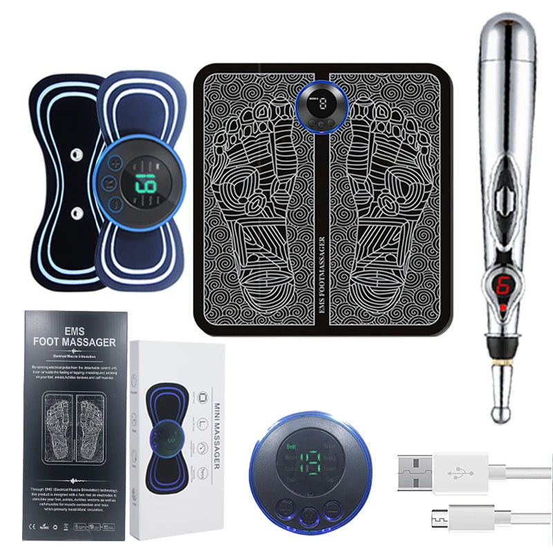 Intelligent Massage Tool Massage Foot Pad Cervical Neck Massage Patch Massage Pen Full Body Massage Set